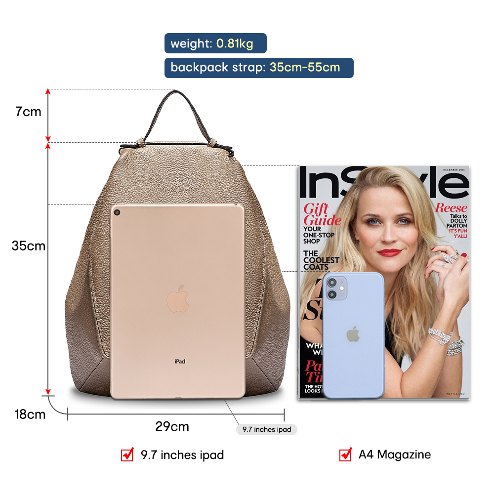 Zency Women 100% Genuine Leath - đánh giá và giá Travel Backpack Anti Theft