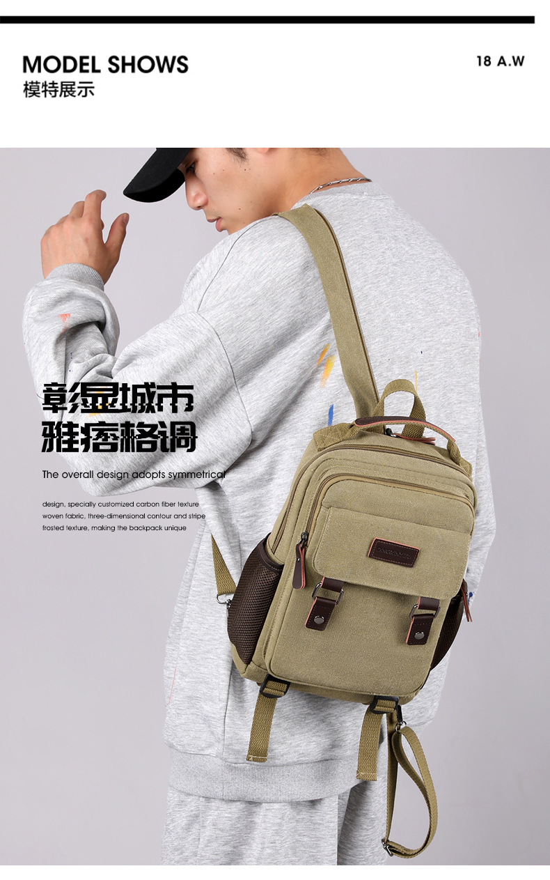 New Canvas Chest Bag Men Large - đánh giá và giá Canvas Backpack Casual